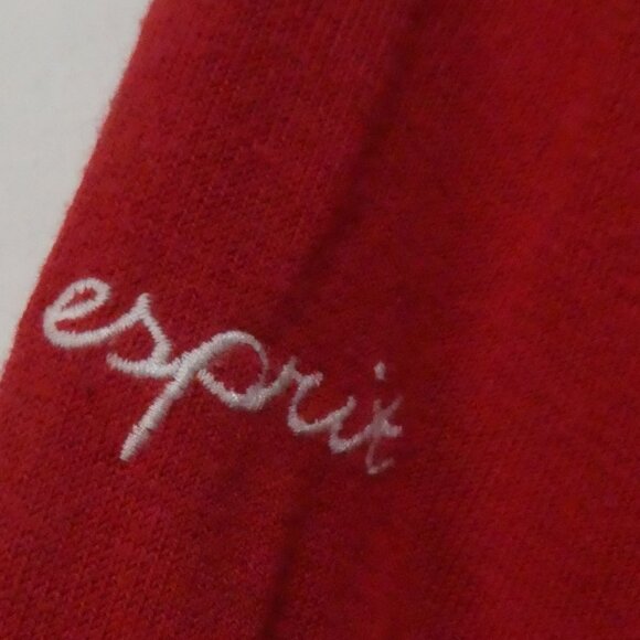 EDC By ESPRIT | medium | Elegant Red V-Neck Sweater | Stitched Logo On Sleeve - Picture 10 of 15